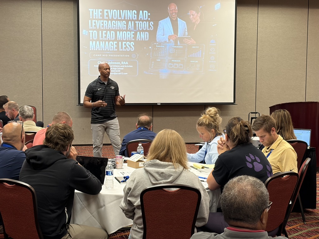 Chaka Johnson presenting The Evolving AD to athletic leaders
