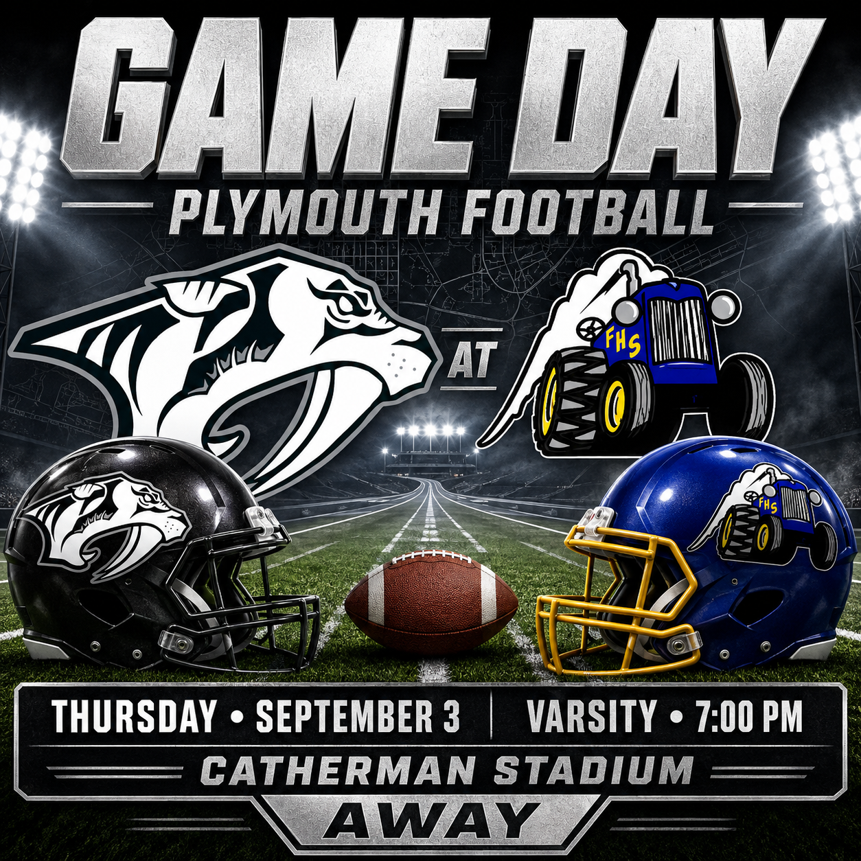 Automated Plymouth football game-day graphic